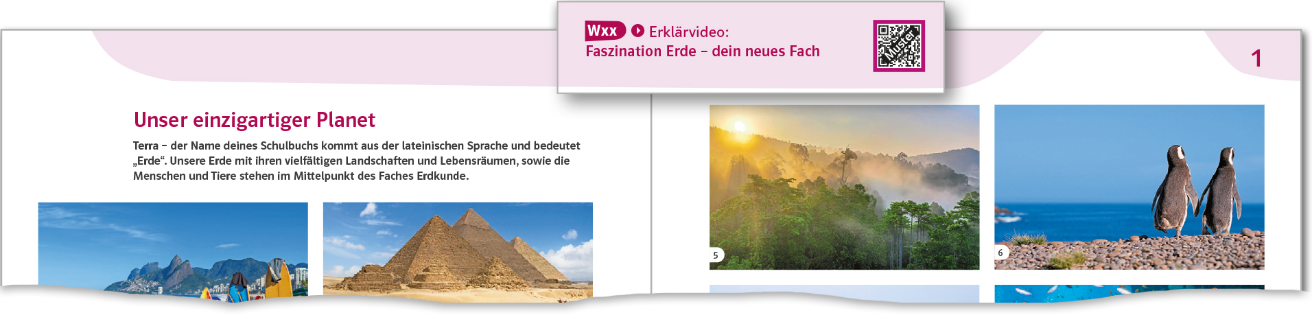 Terra Schulbuchseite mit QR-Code für digittale Angebote