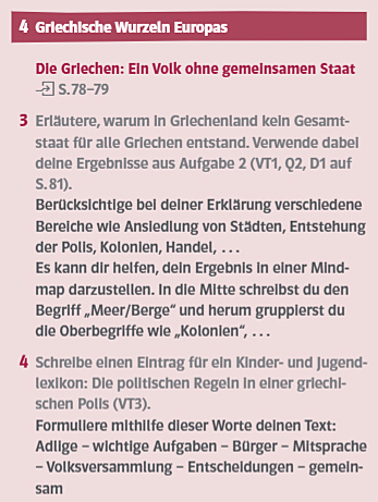 Ausschnitt einer Lösungsseite aus dem Schulbuch mit Antwortbeispiel zu den Aufgaben
